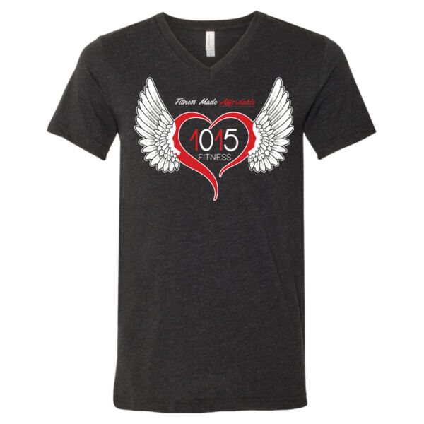 1015 Logo Front - Unisex Heather CVC V-Neck Tee Thumbnail