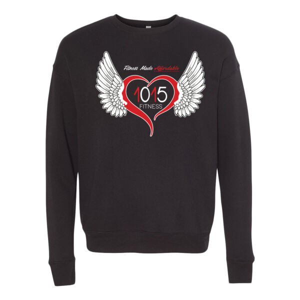 1015 Logo Front - Unisex Sponge Fleece Drop Shoulder Crewneck Sweatshirt Thumbnail