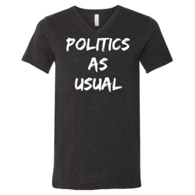 Politics As Usual 1 - Unisex Heather CVC V-Neck Tee Thumbnail